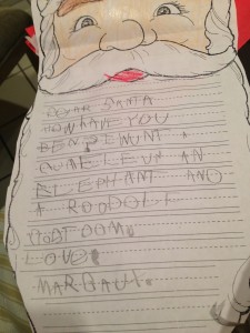 Margaux's letter to Santa