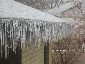 icecicles on eave